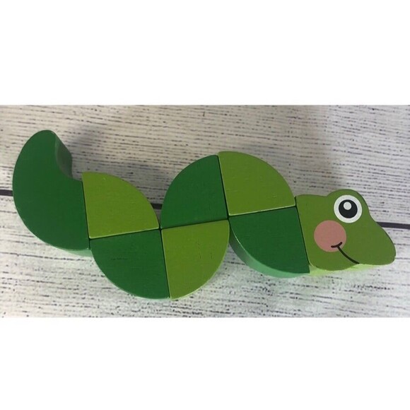 Melissa And Doug Wooden Wiggle Worm Grasping Toy - Picture 1 of 4